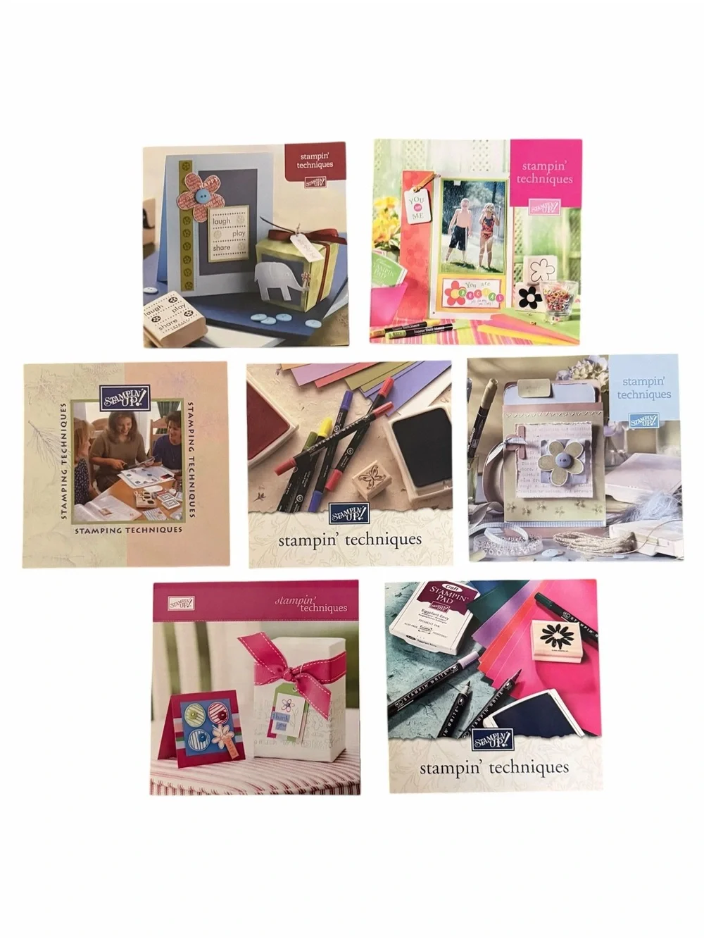 Lot of 7 Stampin' Techniques idea books from 1990-2007